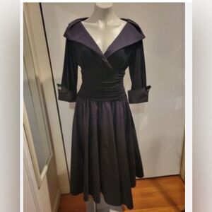 Elegant! ELIZA J. NY 50s Inspired Black Evening Wedding, Tulle Lined Dress